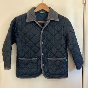 Girls United Colors of Benetton vintage quilted navy blue jacket